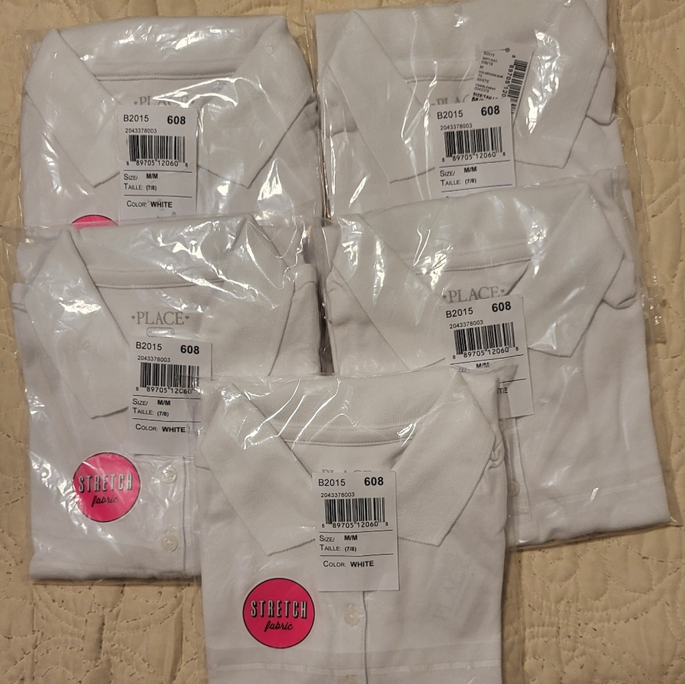 The Children's Place Girls 5 pack Uniform Pique Polo Shirts